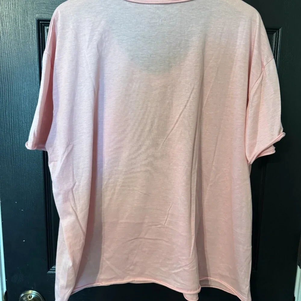 Womens Oversized Pocket Tee Light Pink Small - Picture 4 of 4